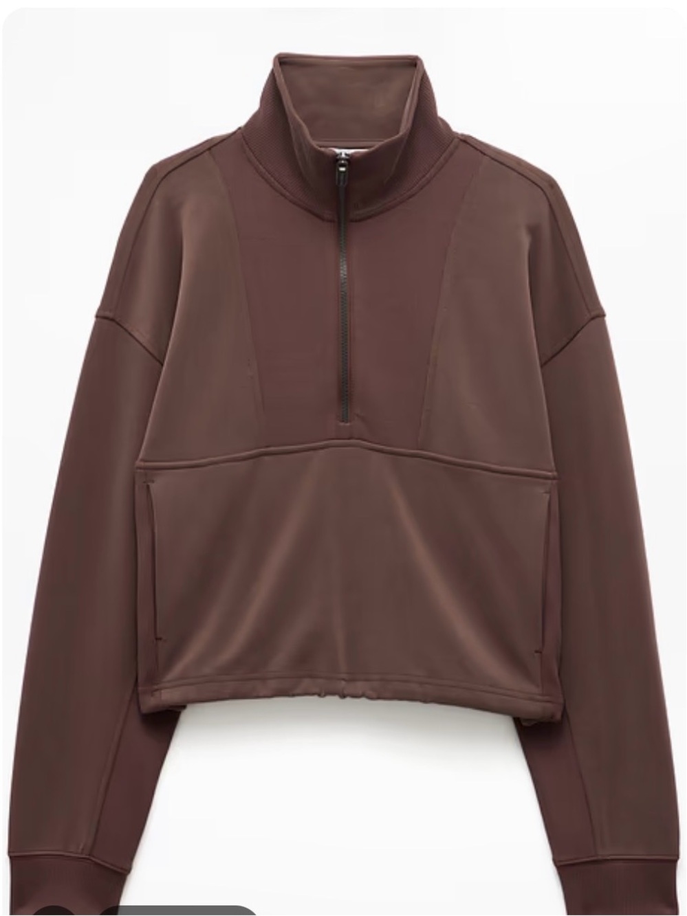 Athleta SET-SEASOFT RIB 1/4 ZIP POPOVER with Matching Pants-Maroon Color